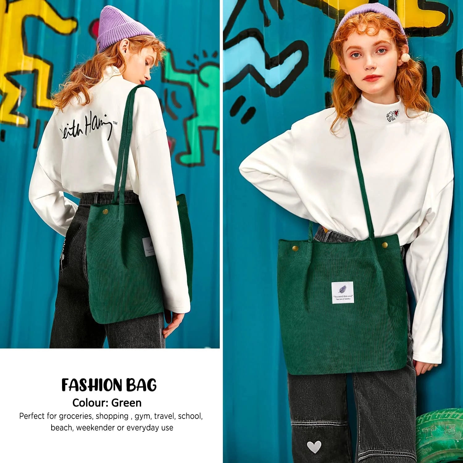 Bolsa Tote De Pana Grande Para Mujer Chica Dama Bolso De Hombro De Lona Bolso Y Carteras Con Bolsillo Interior